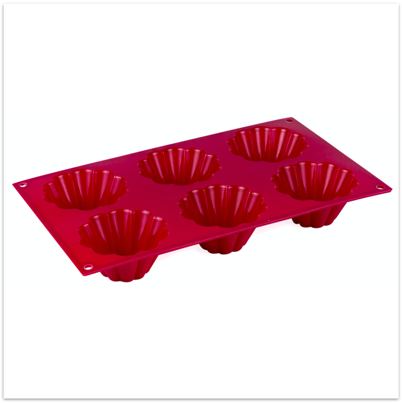 Tradineur - Pack de 6 moldes reutilizables para magdalenas antiadherentes,  100% silicona, 7 x 3 cm, moldes de horneado de colore