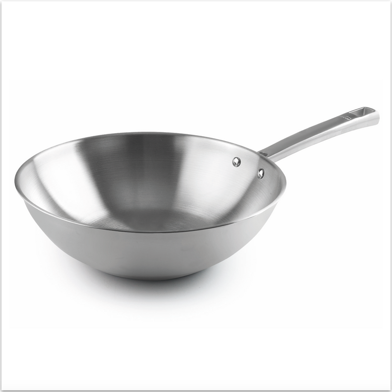 Sartén Wok acero inoxidable 28 cm - Cocuisine