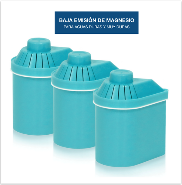 Pack de 3 filtros jarra de agua baja emisión de magnesio