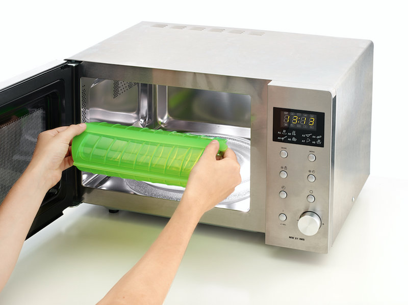 Estuche de vapor de silicona para microondas u horno de 28 cm | Papillote  de cocina verde | Franquihogar